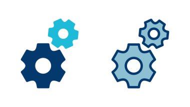 Simge vektörü beyaz arkaplanda izole ediliyor. vektör simgesi ayarlanıyor. Çarklar Simgesi Simgesi. Dişliler