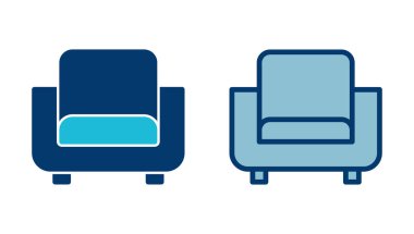 Beyaz arkaplanda izole edilmiş kanepe simgesi vektörü. Kanepe resmi. mobilya