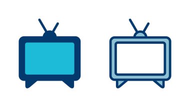 Beyaz arkaplanda izole edilmiş televizyon simgesi vektörü. Televizyon simgesi
