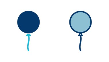 Beyaz arkaplanda izole edilmiş balon simgesi vektörü. Parti balonu süsleme doğum günü vektörü. Balon vektör simgesi