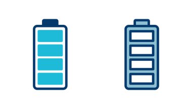 Batarya ikonu vektörü beyaz arkaplanda izole edildi. Batarya vektör simgesi. Şarj seviyesi. pil yükleme simgesi