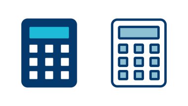 Hesaplayıcı simge vektörü beyaz arkaplanda izole edildi. Hesap makinesi vektör simgesi. Hesap simgesi