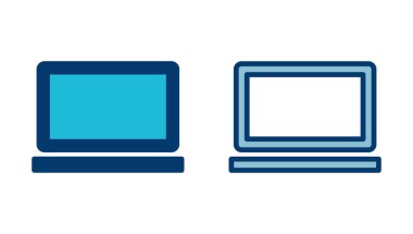 Dizüstü bilgisayar simgesi vektörü beyaz arkaplanda izole edildi. Laptop vektör simgesi