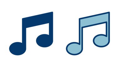 Müzik simgesi vektörü beyaz arkaplanda izole edilmiş, müzik vektörü simgesi, Melody, şarkı, not, ses, ses işareti