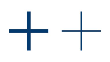 Artı beyaz arkaplanda izole edilmiş simge vektörü. Artı simge ekle. Toplama işareti. Tıbbi Artı simgesi