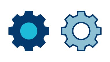 Simge vektörü beyaz arkaplanda izole ediliyor. vektör simgesi ayarlanıyor. Çarklar Simgesi Simgesi. Dişliler