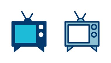 Beyaz arkaplanda izole edilmiş televizyon simgesi vektörü. Televizyon simgesi