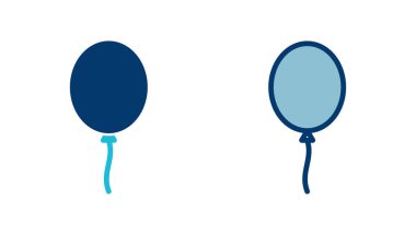 Beyaz arkaplanda izole edilmiş balon simgesi vektörü. Parti balonu süsleme doğum günü vektörü. Balon vektör simgesi