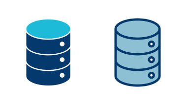 Veritabanı simgesi vektörü beyaz arkaplanda izole edildi. veritabanı vektörü simgesi