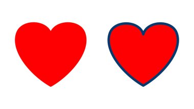 Kalp ikonu vektörü beyaz arkaplanda izole edildi. Kalp vektör simgesi. Simge vektörü gibi. Aşk