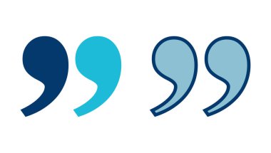 Beyaz arkaplanda izole edilmiş simge vektörü. Alıntı işareti simgesi. Tırnak işareti sembolü.