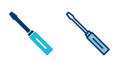 Beyaz arkaplanda izole edilmiş tornavida simgesi vektörü. Tornavida vektör simgesi