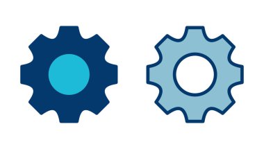 Simge vektörü beyaz arkaplanda izole ediliyor. vektör simgesi ayarlanıyor. Çarklar Simgesi Simgesi. Dişliler