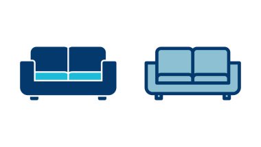 Beyaz arkaplanda izole edilmiş kanepe simgesi vektörü. Kanepe resmi. mobilya