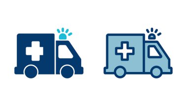 Ambulans Simgesi vektörü beyaz arkaplanda izole edildi. Ambulans Simgesi Tasarımı. ambulans kamyon simgesi vektörü