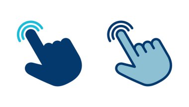 Beyaz arkaplanda el imleci simgesi vektörü izole edildi. El tıklama simgesi. Parmak gösterici vektörü