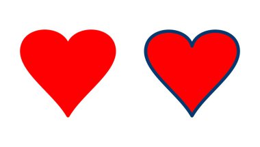Kalp ikonu vektörü beyaz arkaplanda izole edildi. Kalp vektör simgesi. Simge vektörü gibi. Aşk