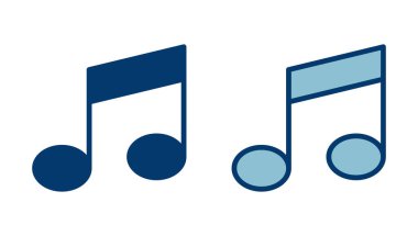 Müzik simgesi vektörü beyaz arkaplanda izole edilmiş, müzik vektörü simgesi, Melody, şarkı, not, ses, ses işareti