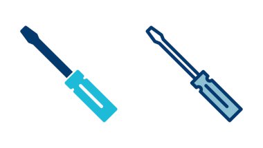 Beyaz arkaplanda izole edilmiş tornavida simgesi vektörü. Tornavida vektör simgesi