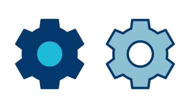 Simge vektörü beyaz arkaplanda izole ediliyor. vektör simgesi ayarlanıyor. Çarklar Simgesi Simgesi. Dişliler