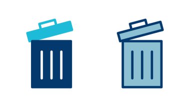 Çöp simgesi vektörü beyaz arkaplanda izole edildi. Çöp kutusu simgesi. Simge vektörünü sil