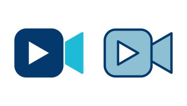 Video kamera ikonu vektörü beyaz arkaplanda izole edildi. Video kamera vektör simgesi. Kamera Simgeleri. Film tabelası. Sinema