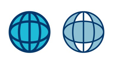 Web simgesi vektörü beyaz arkaplanda izole edildi. Web sitesi vektör simgesi. İnternet dünya vektörü