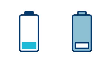 Batarya ikonu vektörü beyaz arkaplanda izole edildi. Batarya vektör simgesi. Şarj seviyesi. pil yükleme simgesi