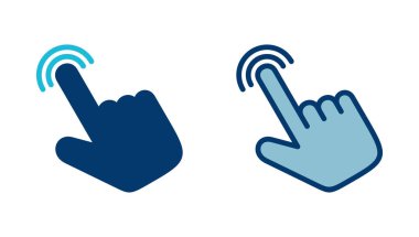 Beyaz arkaplanda el imleci simgesi vektörü izole edildi. El tıklama simgesi. Parmak gösterici vektörü