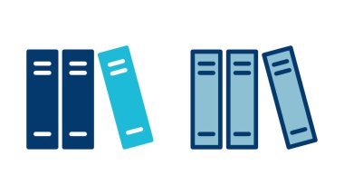 Kütüphane simgesi vektörü beyaz arkaplanda izole edildi. Kitap simgesi vektörü