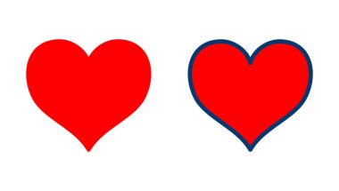 Kalp ikonu vektörü beyaz arkaplanda izole edildi. Kalp vektör simgesi. Simge vektörü gibi. Aşk