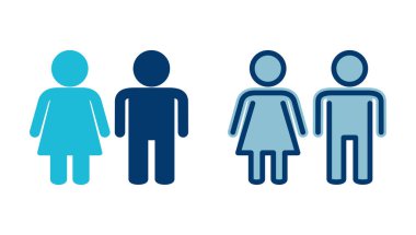 Beyaz arka planda erkek ve kadın ikon vektörü izole edildi. erkek ve kadın sembolü