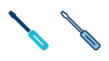 Beyaz arkaplanda izole edilmiş tornavida simgesi vektörü. Tornavida vektör simgesi