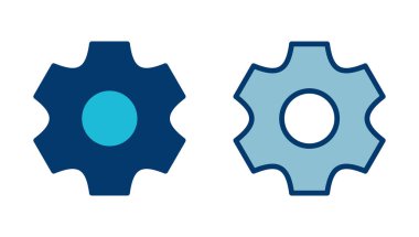 Simge vektörü beyaz arkaplanda izole ediliyor. vektör simgesi ayarlanıyor. Çarklar Simgesi Simgesi. Dişliler