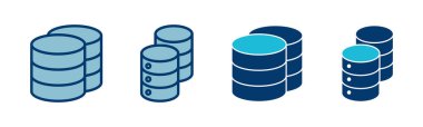 Veritabanı simgesi vektörü beyaz arkaplanda izole edildi. veritabanı vektörü simgesi
