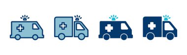 Ambulans Simgesi vektörü beyaz arkaplanda izole edildi. Ambulans Simgesi Tasarımı. ambulans kamyon simgesi vektörü