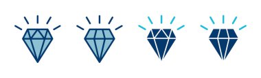 Elmas simgesi vektörü beyaz arkaplanda izole edildi. Elmas vektör simgesi. Gemstone sembolü