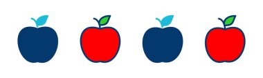 Elma simgesi vektörü beyaz arkaplanda izole edildi. Apple vektör simgesi.