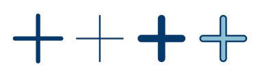 Artı beyaz arkaplanda izole edilmiş simge vektörü. Artı simge ekle. Toplama işareti. Tıbbi Artı simgesi