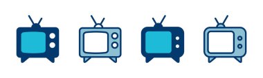 Beyaz arkaplanda izole edilmiş televizyon simgesi vektörü. Televizyon simgesi