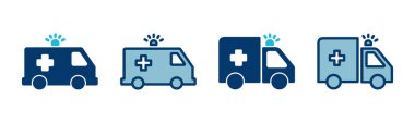 Ambulans Simgesi vektörü beyaz arkaplanda izole edildi. Ambulans Simgesi Tasarımı. ambulans kamyon simgesi vektörü