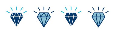 Elmas simgesi vektörü beyaz arkaplanda izole edildi. Elmas vektör simgesi. Gemstone sembolü