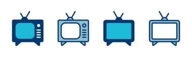 Beyaz arkaplanda izole edilmiş televizyon simgesi vektörü. Televizyon simgesi