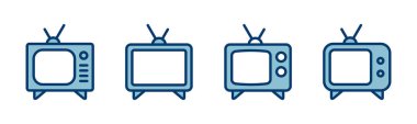 Beyaz arkaplanda izole edilmiş televizyon simgesi vektörü. Televizyon simgesi