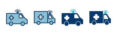 Ambulans Simgesi vektörü beyaz arkaplanda izole edildi. Ambulans Simgesi Tasarımı. ambulans kamyon simgesi vektörü