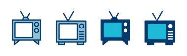 Beyaz arkaplanda izole edilmiş televizyon simgesi vektörü. Televizyon simgesi