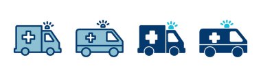 Ambulans Simgesi vektörü beyaz arkaplanda izole edildi. Ambulans Simgesi Tasarımı. ambulans kamyon simgesi vektörü