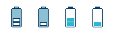 Batarya ikonu vektörü beyaz arkaplanda izole edildi. Batarya vektör simgesi. Şarj seviyesi. pil yükleme simgesi