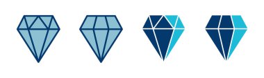 Elmas simgesi vektörü beyaz arkaplanda izole edildi. Elmas vektör simgesi. Gemstone sembolü