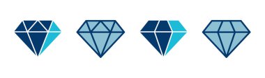 Elmas simgesi vektörü beyaz arkaplanda izole edildi. Elmas vektör simgesi. Gemstone sembolü